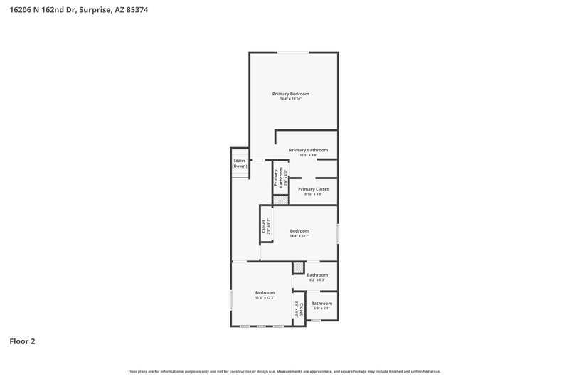 2,365/Mo, 16206 N 162nd Dr Surprise, AZ 85374 Floor Plan View 2