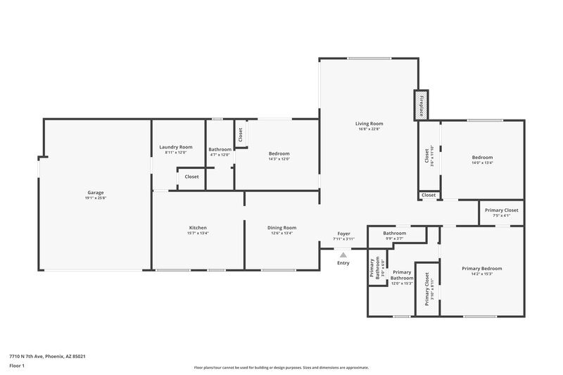 2,550/Mo, 7710 N 7Th Ave Phoenix, AZ 85021 Floor Plan View