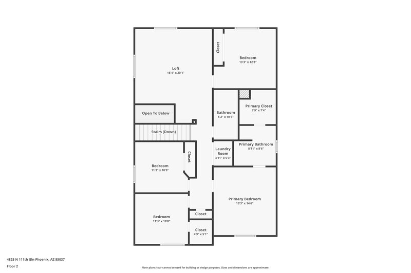 2,355/Mo, 4825 N 111th Gln Phoenix, AZ 85037 Floor Plan View 2