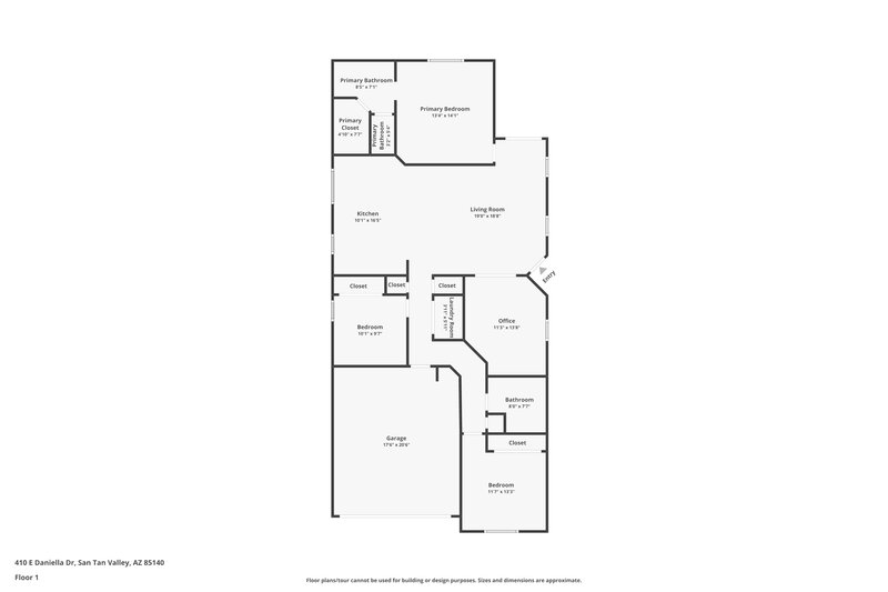 1,880/Mo, 410 E Daniella Dr San Tan Valley, AZ 85140 Floor Plan View