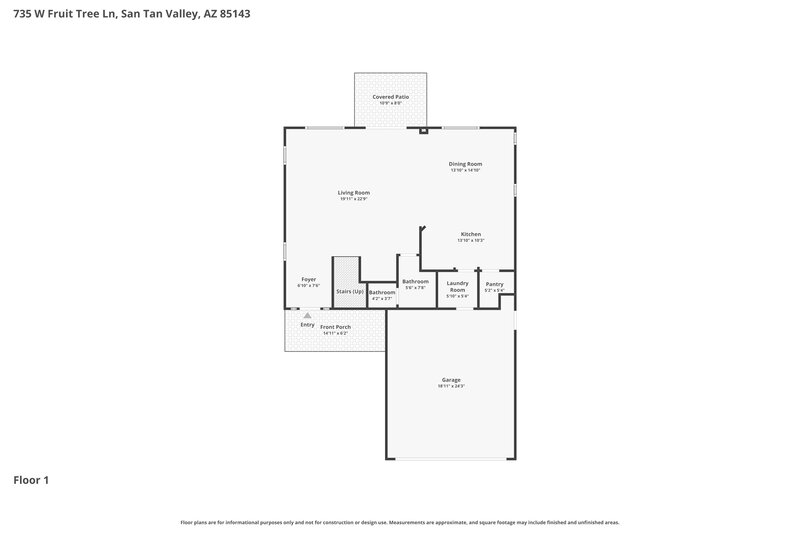1,995/Mo, 735 W Fruit Tree Ln San Tan Valley, AZ 85143 Floor Plan View