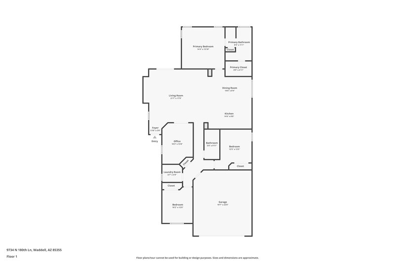 1,780/Mo, 9734 N 180th Ln Waddell, AZ 85355 Floor Plan View