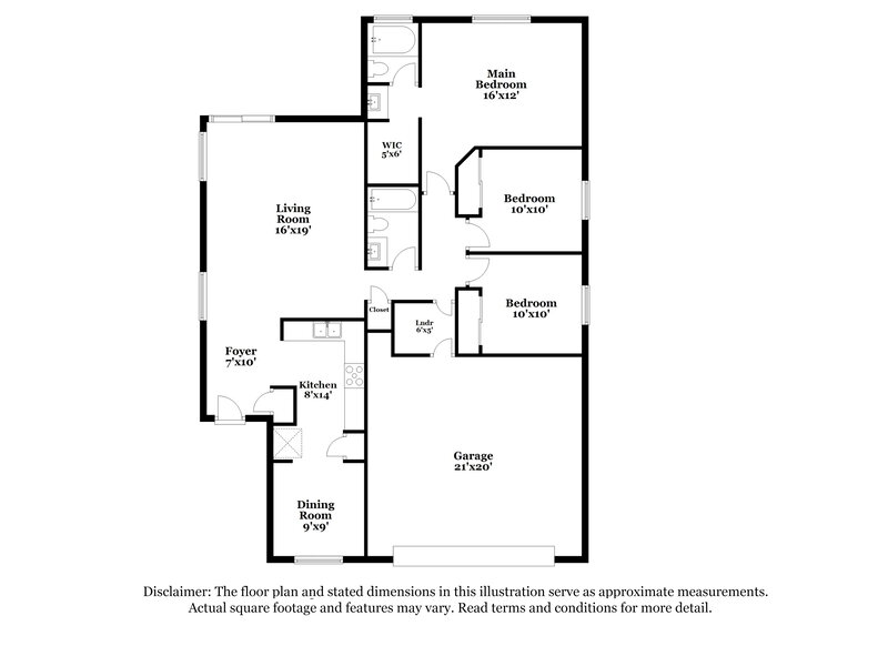 1,975/Mo, 2415 W Maldonado RD Phoenix, AZ 85041 Floor Plan View