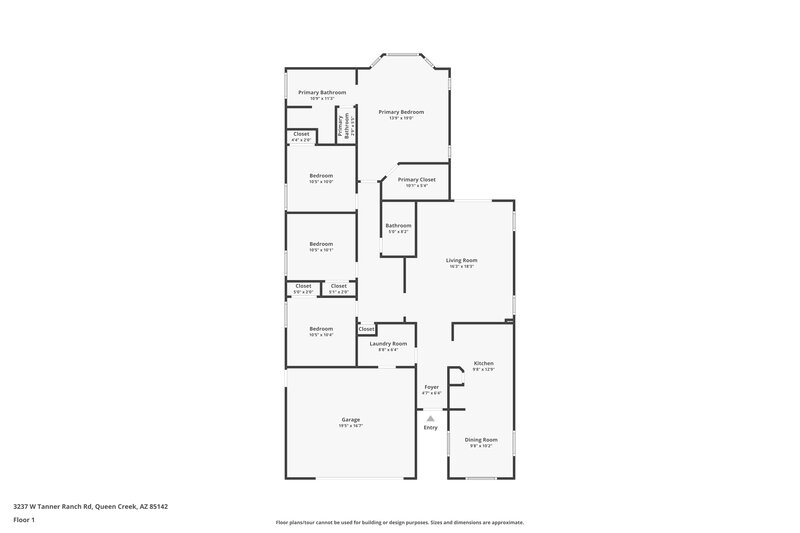 1,965/Mo, 3237 W Tanner Ranch Rd Queen Creek, AZ 85142 Floor Plan View