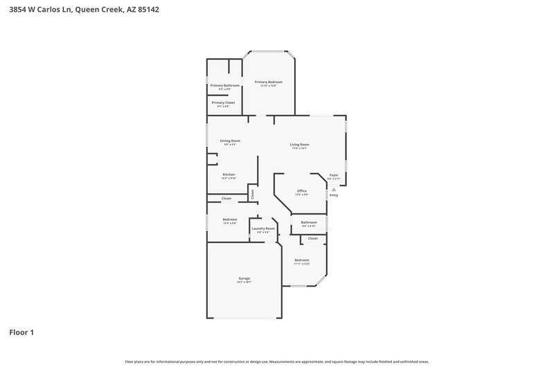 1,775/Mo, 3854 W Carlos Ln San Tan Valley, AZ 85142 Floor Plan View