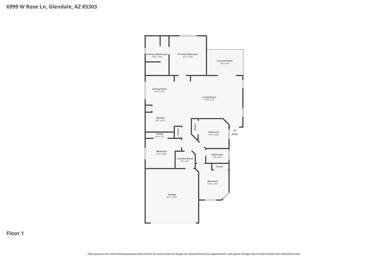 2,145/Mo, 6999 W Rose Ln Glendale, AZ 85303 Floor Plan View