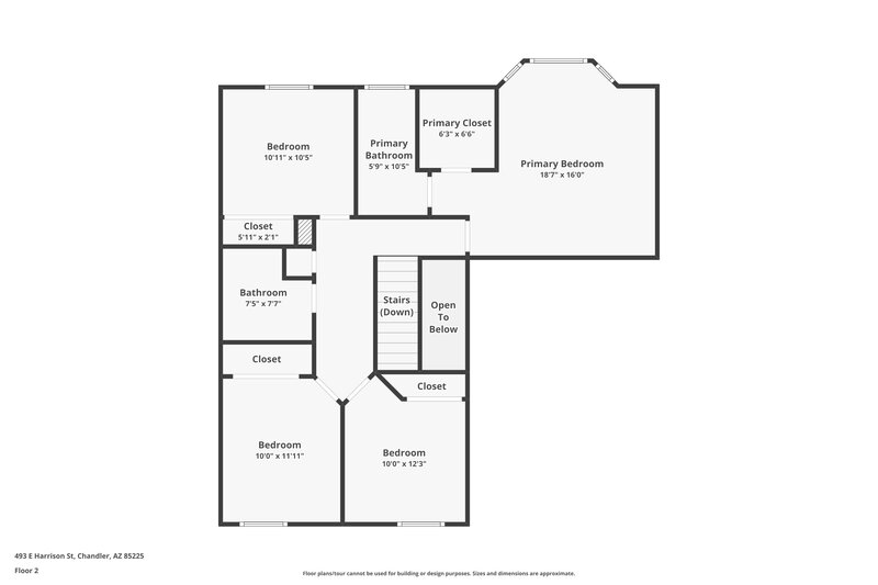 2,355/Mo, 493 E Harrison St Chandler, AZ 85225 Floor Plan View 2