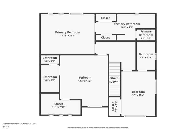 2,275/Mo, 10320 W Devonshire Ave Phoenix, AZ 85037 Floor Plan View 2