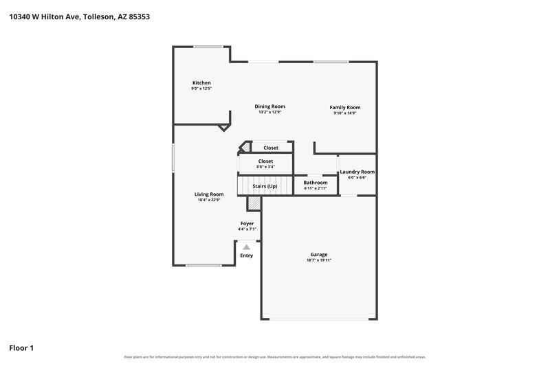 2,340/Mo, 10340 W Hilton Ave Tolleson, AZ 85353 Floor Plan View