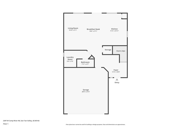 1,750/Mo, 2297 West Camp River Road Queen Creek, AZ 85142 Floor Plan View