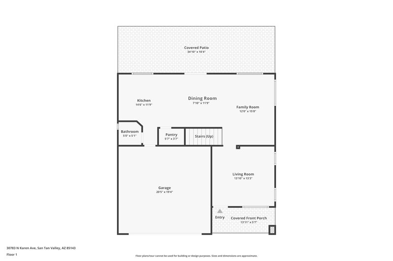 1,795/Mo, 30783 North Karen Avenue San Tan Valley, AZ 85143 Floor Plan View 2
