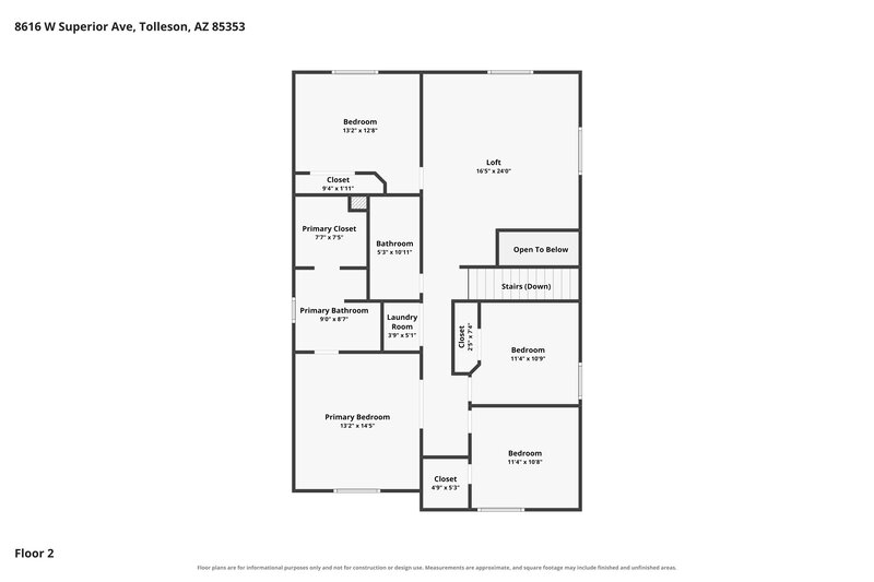 2,525/Mo, 8616 W Superior Ave Tolleson, AZ 85353 Floor Plan View 2