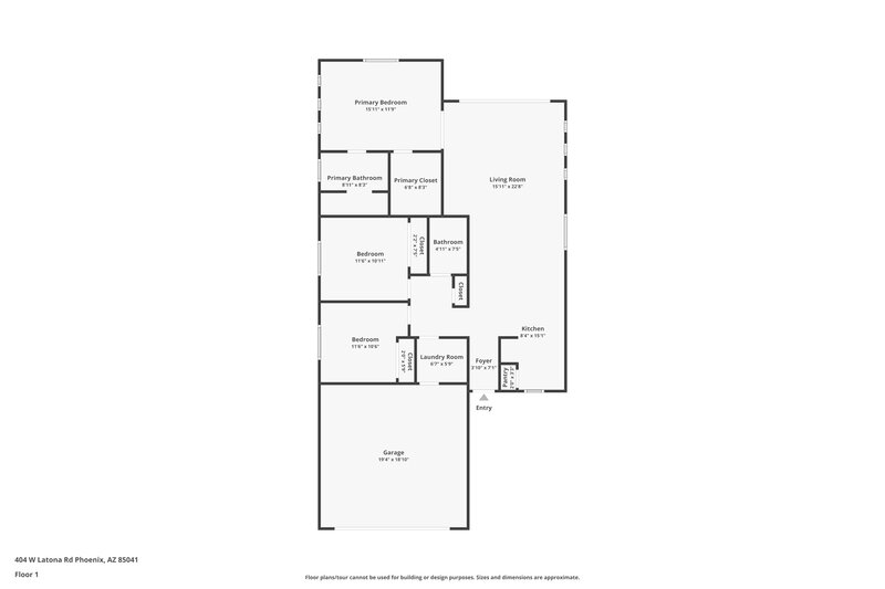 1,945/Mo, 404 W Latona Rd Phoenix, AZ 85041 Floor Plan View