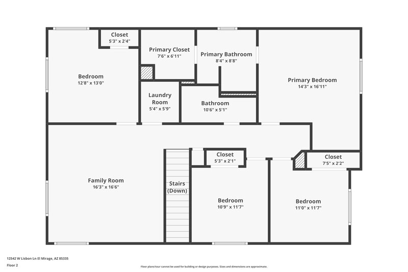 2,070/Mo, 12542 W Lisbon Ln El Mirage, AZ 85335 Floor Plan View 2