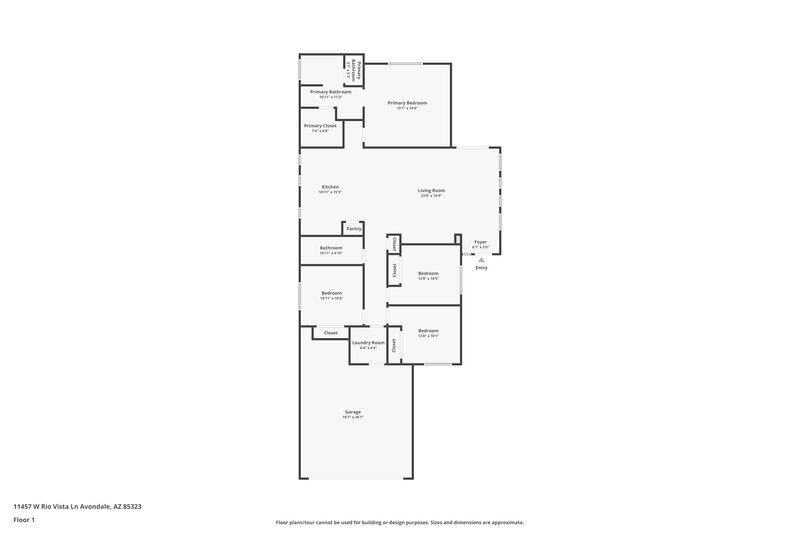 2,620/Mo, 11457 W Rio Vista Ln Avondale, AZ 85323 Floor Plan View