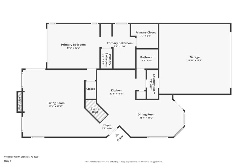 1,975/Mo, 11020 N 59th Dr Glendale, AZ 85304 Floor Plan View