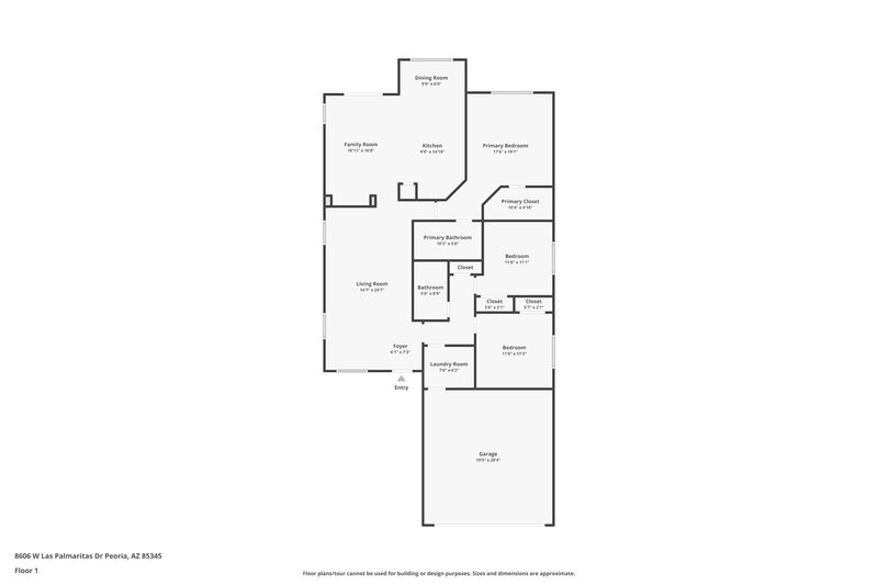 1,955/Mo, 8606 W Las Palmaritas Dr Peoria, AZ 85345 Floor Plan View