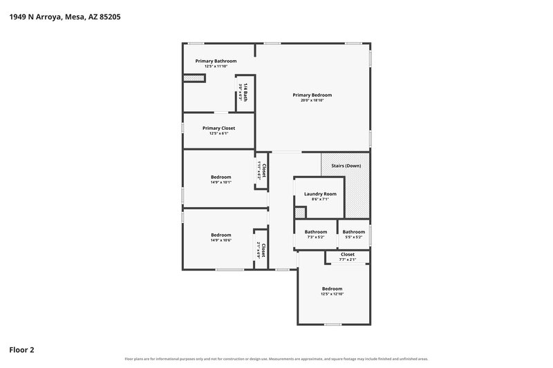 2,390/Mo, 1949 N Arroya Road Mesa, AZ 85205 Floor Plan View 2