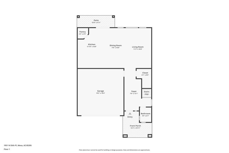 2,340/Mo, 1951 N 55th Place Mesa, AZ 85205 Floor Plan View