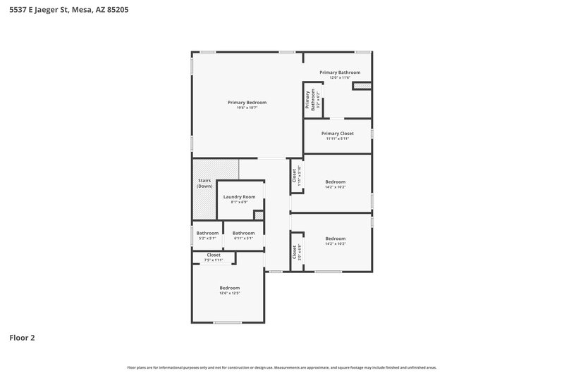 2,520/Mo, 5537 E Jaeger Street Mesa, AZ 85205 Floor Plan View 2