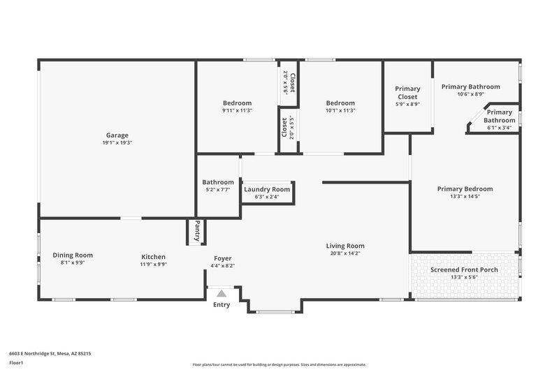 2,135/Mo, 6603 E Northridge St Mesa, AZ 85215 Floor Plan View