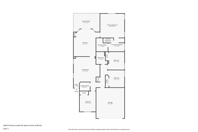 1,795/Mo, 32647 N Cherry Creek Rd San Tan Valley, AZ 85142 Floor Plan View