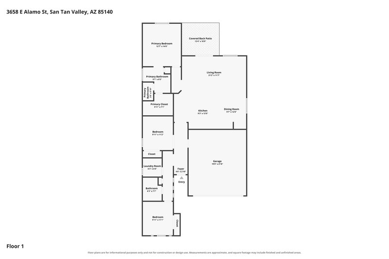 1,755/Mo, 3658 E Alamo St San Tan Valley, AZ 85140 Floor Plan View