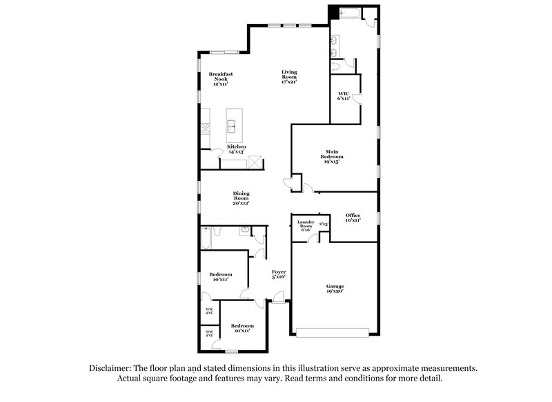 2,185/Mo, 17221 W Hammond St Goodyear, AZ 85338 Floor Plan View
