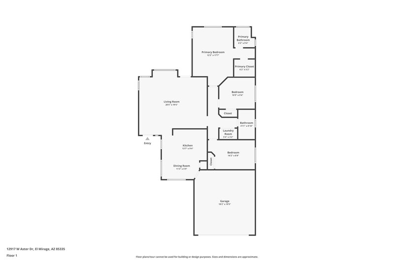 1,915/Mo, 12917 W Aster Dr El Mirage, AZ 85335 Floor Plan View