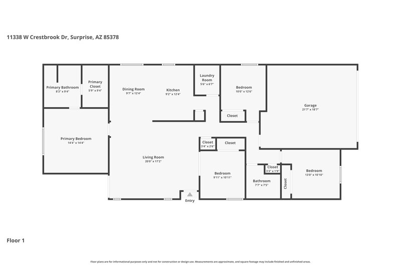 0/Mo, 11338 W Crestbrook Dr Surprise, AZ 85378 Floor Plan View