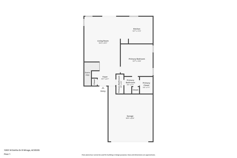 1,925/Mo, 12031 W Dahlia Dr El Mirage, AZ 85335 Floor Plan View