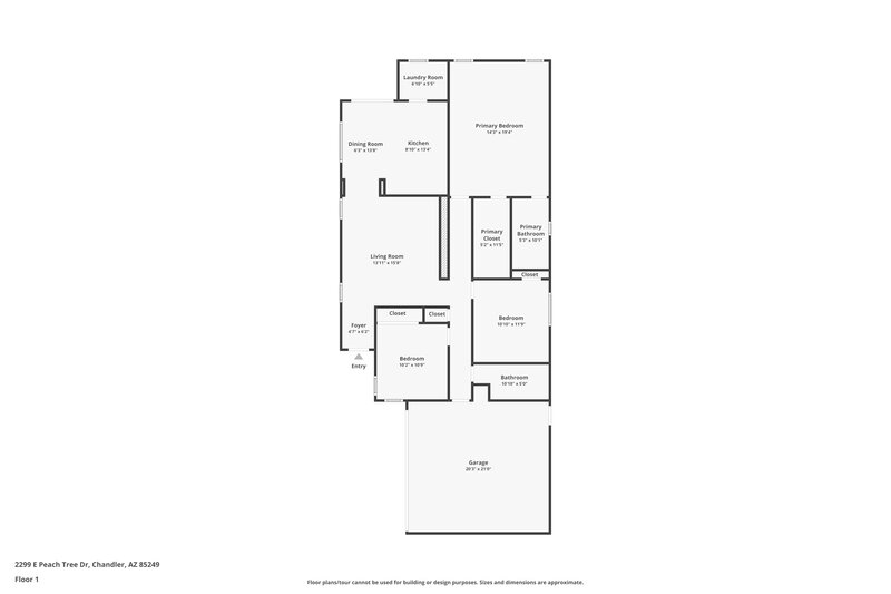 2,100/Mo, 2299 E Peach Tree Dr Chandler, AZ 85249 Floor Plan View