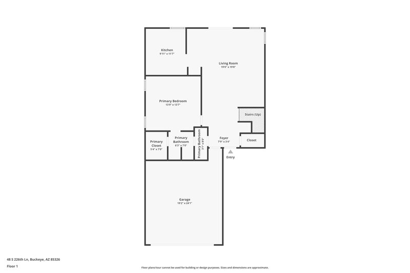 2,095/Mo, 48 S 226th Ln Buckeye, AZ 85326 Floor Plan View