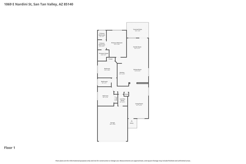 1,840/Mo, 1069 E Nardini St San Tan Valley, AZ 85140 Floor Plan View