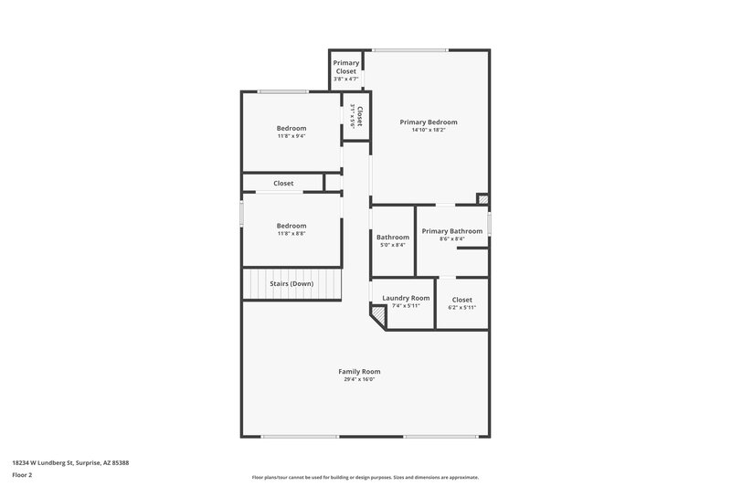2,050/Mo, 18234 W Lundberg St Surprise, AZ 85388 Floor Plan View 2