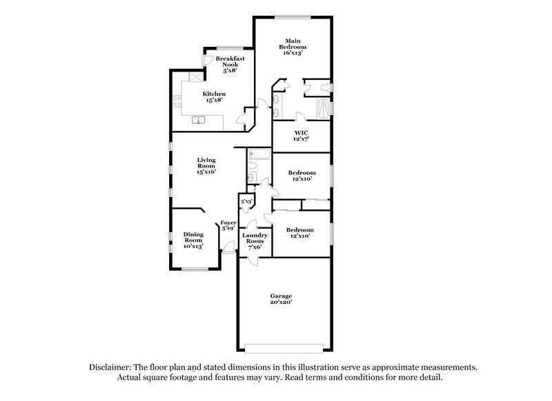 2,110/Mo, 7154 W Globe Avenue Phoenix, AZ 85043 Floor Plan View
