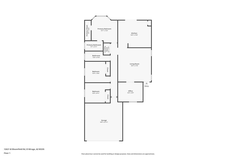 1,680/Mo, 12621 W Bloomfield Rd El Mirage, AZ 85335 Floor Plan View