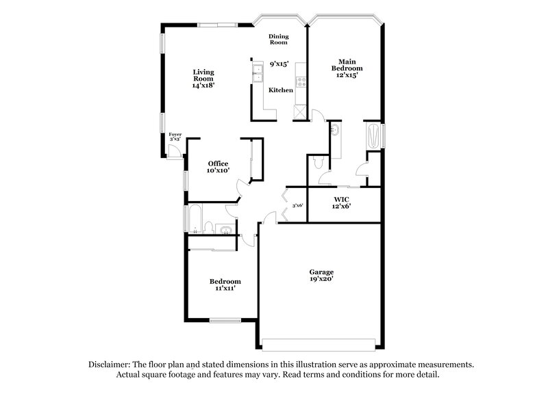 2,330/Mo, 1247 E Cindy St Chandler, AZ 85225 Floor Plan View