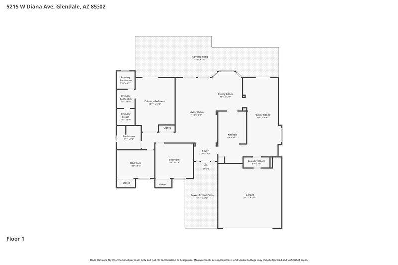 2,265/Mo, 5215 W Diana Avenue Glendale, AZ 85302 Floor Plan View