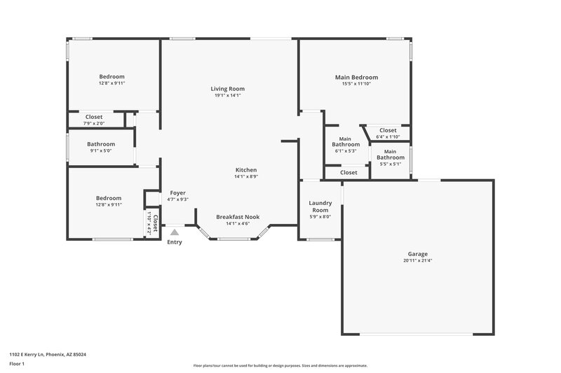 2,340/Mo, 1102 E Kerry Ln Phoenix, AZ 85024 Floor Plan View