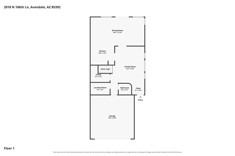 2,125/Mo, 2018 N 106th Lane Avondale, AZ 85392 Floor Plan View