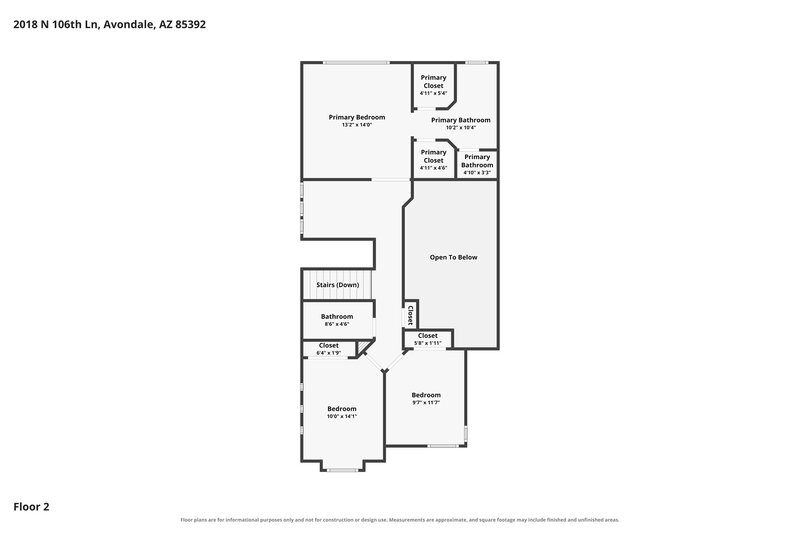2,125/Mo, 2018 N 106th Lane Avondale, AZ 85392 Floor Plan View 2