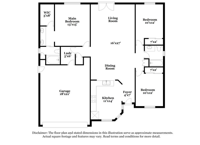 2,135/Mo, 8727 W Sierra Vista Drive Glendale, AZ 85305 Floor Plan View