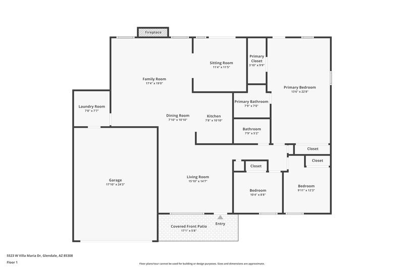 2,055/Mo, 5523 W Villa Maria Drive Glendale, AZ 85308 Floor Plan View