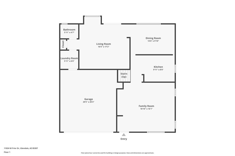 1,790/Mo, 11024 W Frier Drive Glendale, AZ 85307 Floor Plan View