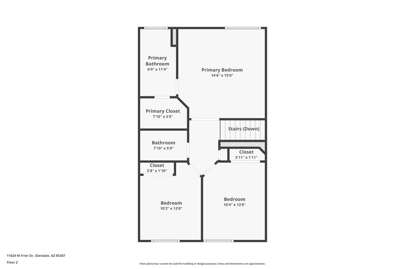 1,790/Mo, 11024 W Frier Drive Glendale, AZ 85307 Floor Plan View 2