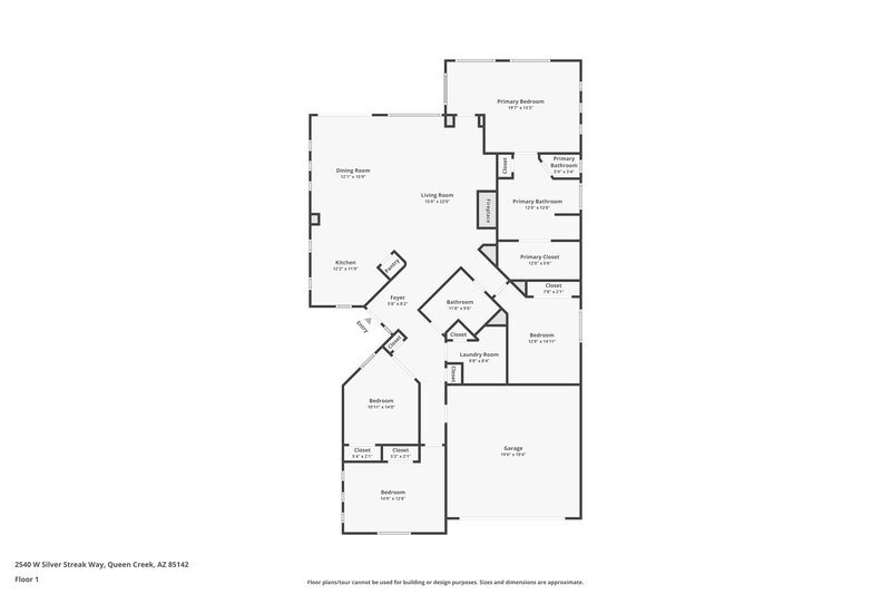 2,195/Mo, 2540 W Silver Streak Way Queen Creek, AZ 85142 Floor Plan View