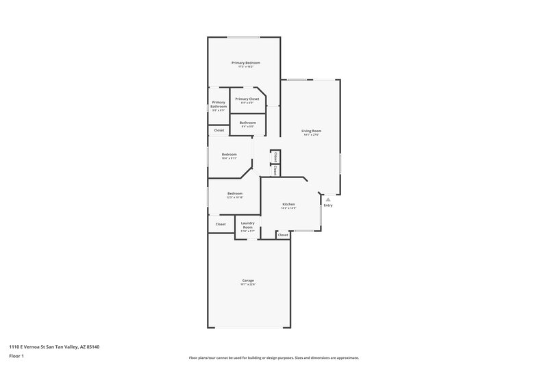 1,705/Mo, 1110 E Vernoa Street San Tan Valley, AZ 85140 Floor Plan View