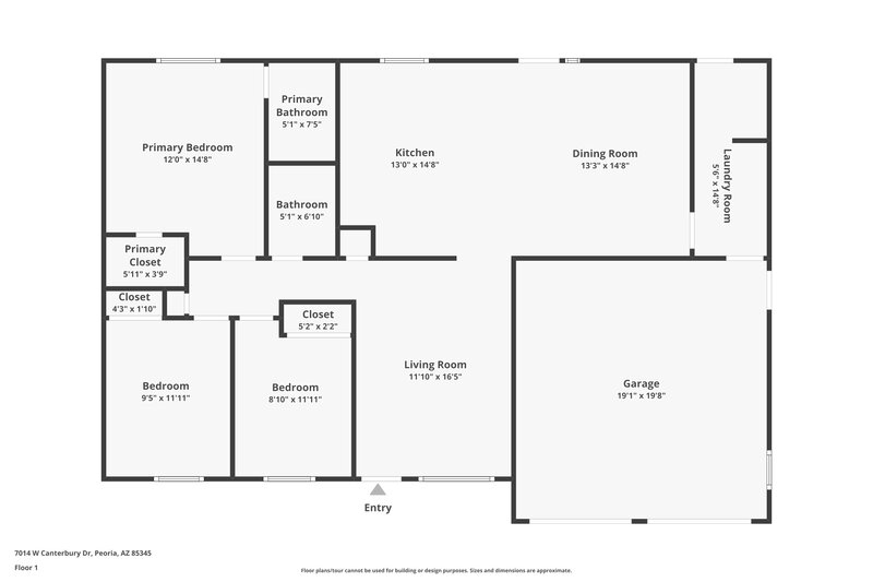 1,930/Mo, 7014 W Canterbury Drive Peoria, AZ 85345 Floor Plan View