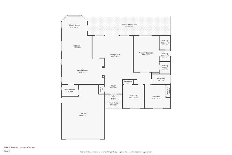2,040/Mo, 8014 W Aster Dr Peoria, AZ 85381 Floor Plan View